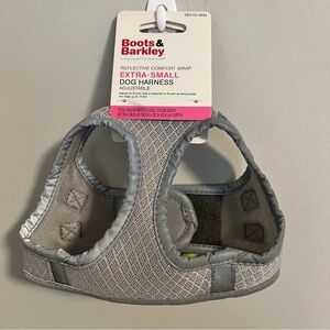 Boots & Barkley Dog Harness Silver Gray Yellow Reflective Extra Small